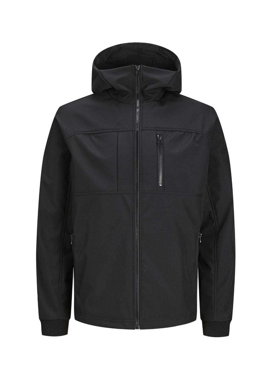 Jack & Jones Siyah Erkek Mont JCOPRIME EMBROIDERY SOFTSHELL_5