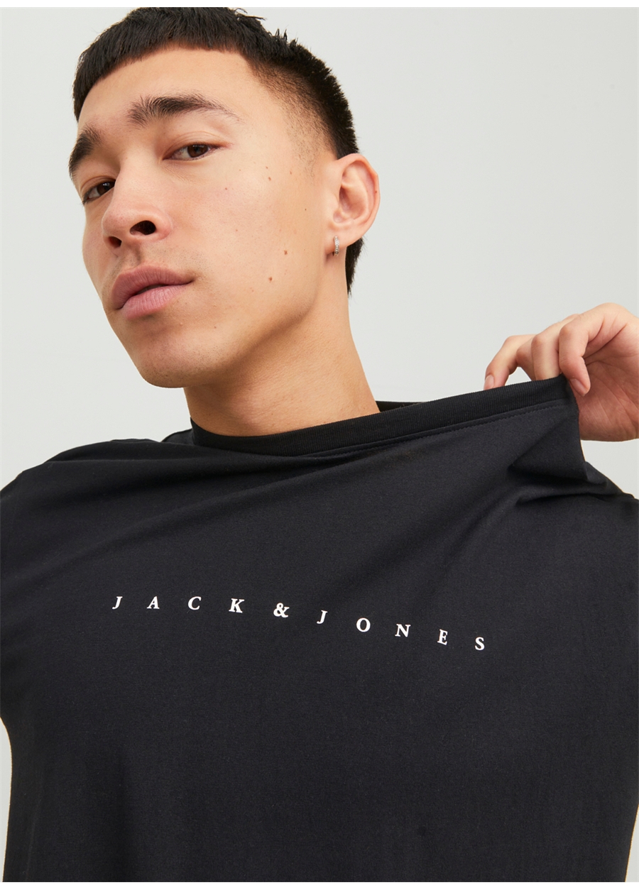 Jack & Jones Yuvarlak Yaka Siyah Erkek T-Shirt JJESTAR JJ TEE SS NOOS_0