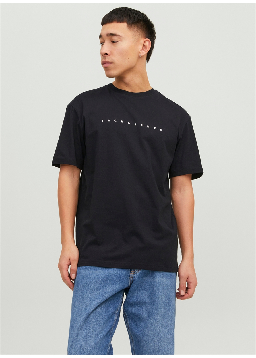 Jack & Jones Yuvarlak Yaka Siyah Erkek T-Shirt JJESTAR JJ TEE SS NOOS_5