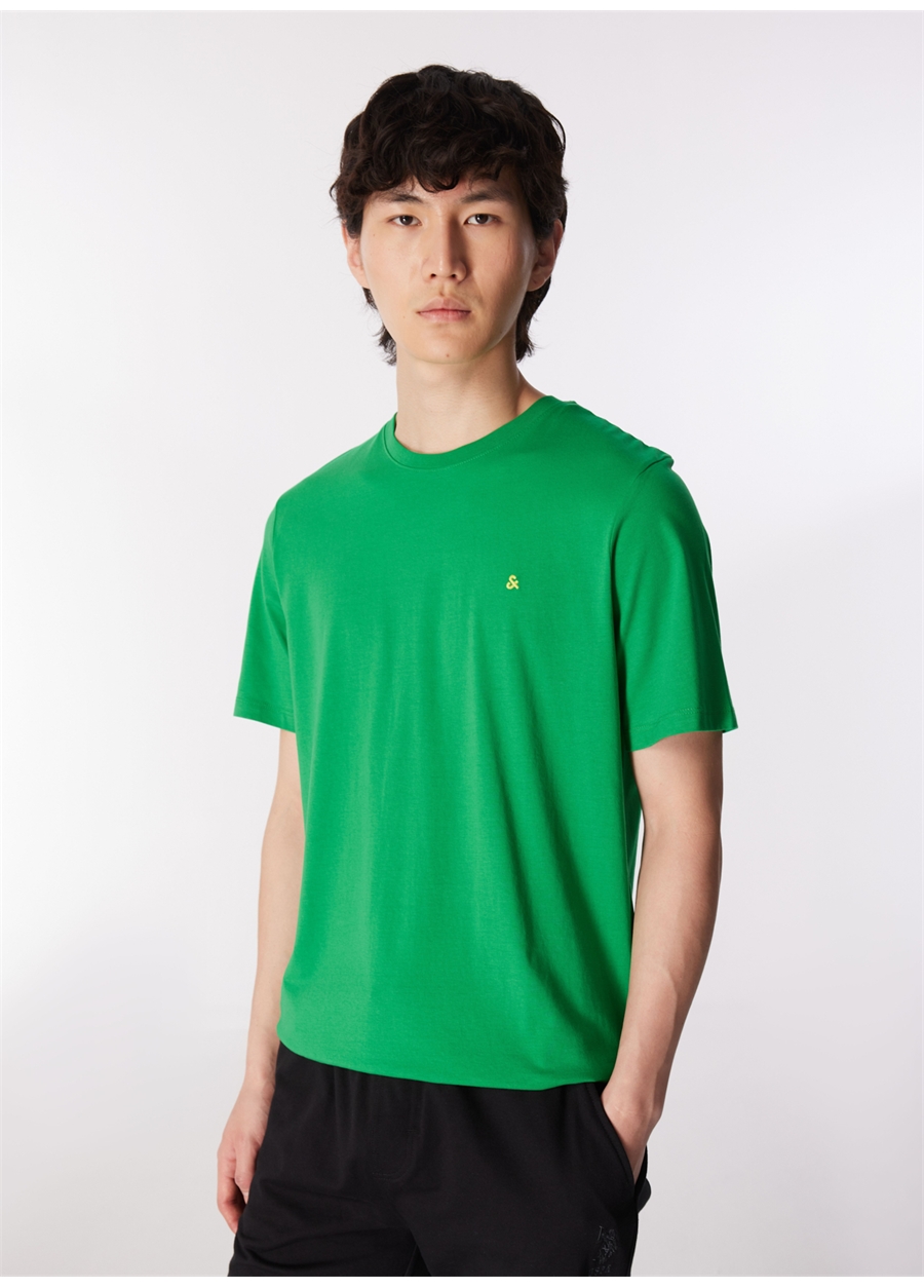 Jack & Jones Bisiklet Yaka Yeşil Erkek T-Shirt JJEPAULOS TEE SS CREW NECK NOOS_2