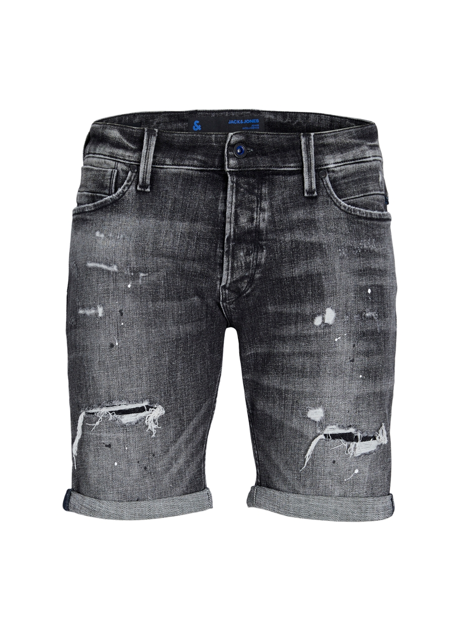 Jack & Jones Slim Fit Gri Erkek Denim Şort JJIRICK JJBLAIR SHORTS GE 402 SN_0