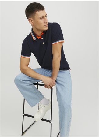 Jack & Jones Lacivert Erkek Polo T-Shirt JJEPAULOS POLO SS NOOS_1