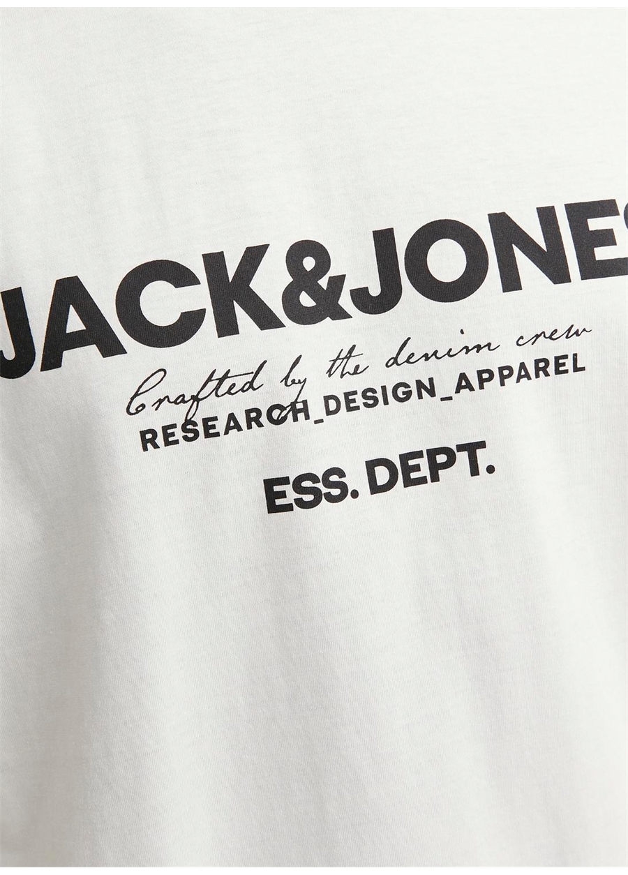 Jack & Jones Bisiklet Yaka Kırık Beyaz Erkek T-Shirt JJGALE TEE SS O-NECK LN_7