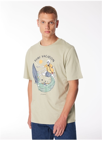 Jack & Jones Bisiklet Yaka Yeşil Erkek T-Shirt JJZION TEE SS CREW NECK_1