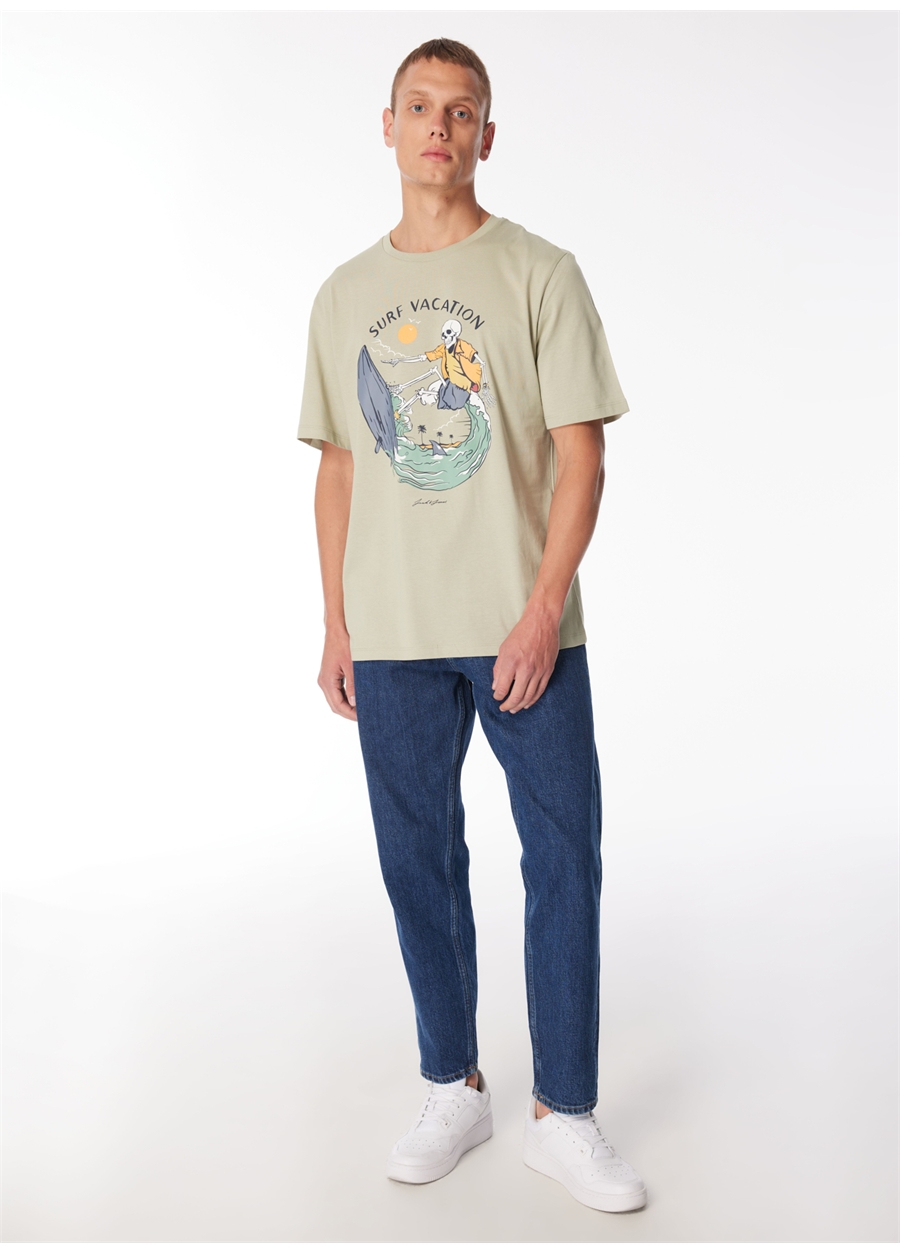 Jack & Jones Bisiklet Yaka Yeşil Erkek T-Shirt JJZION TEE SS CREW NECK_2