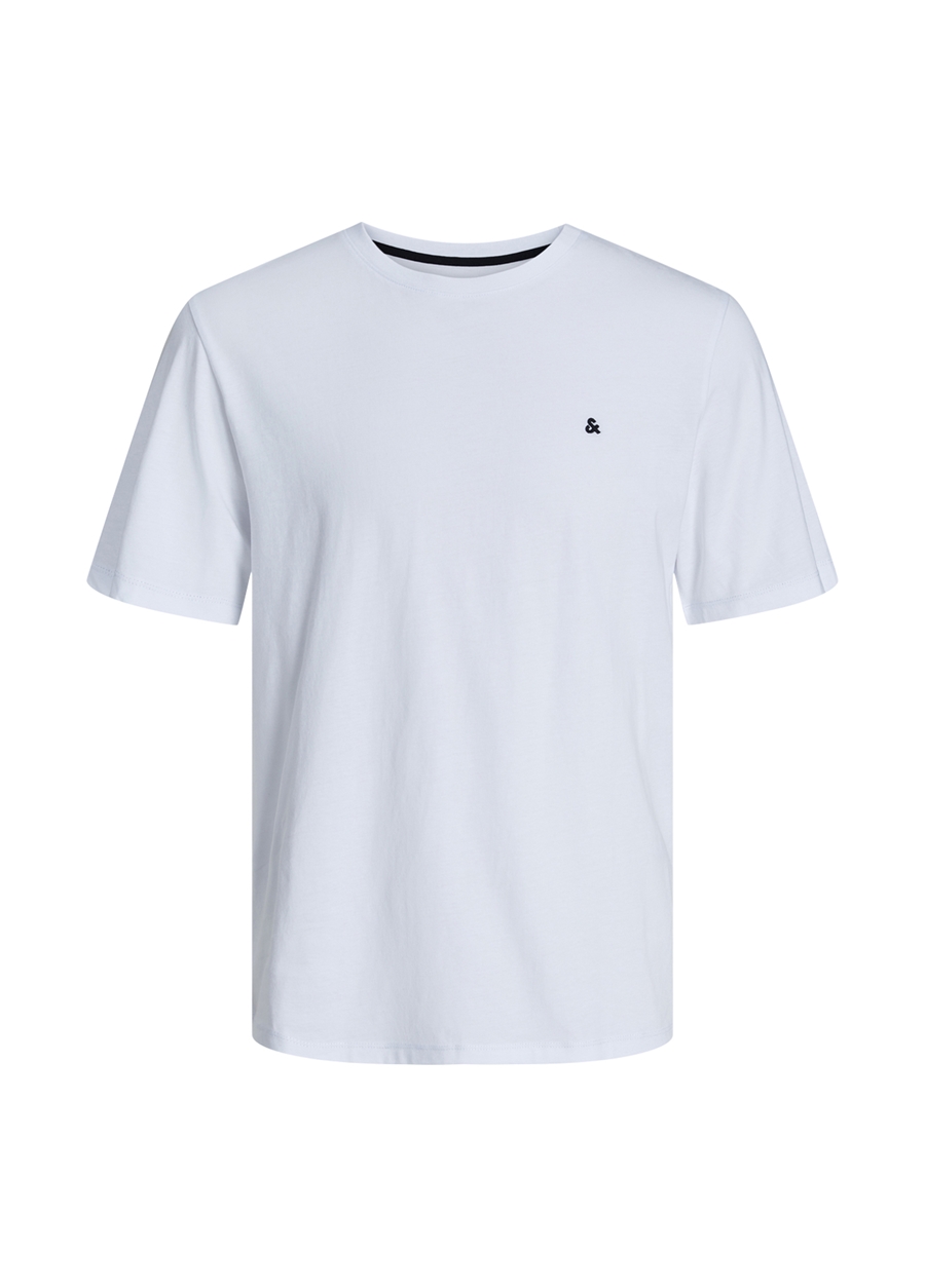 Jack & Jones Bisiklet Yaka Beyaz Erkek T-Shirt JJEPAULOS TEE SS CREW NECK NOOS_0