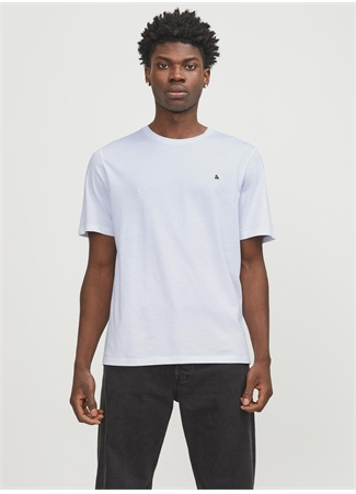 Jack & Jones Bisiklet Yaka Beyaz Erkek T-Shirt JJEPAULOS TEE SS CREW NECK NOOS_5