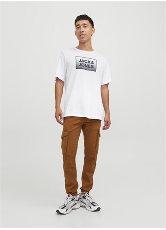 Jack & Jones Yuvarlak Yaka Beyaz Erkek T-Shirt JJSTEEL TEE SS CREW NECK_4