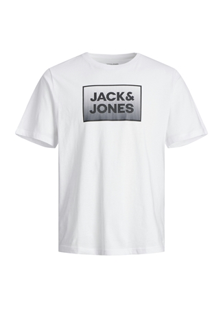 Jack & Jones Yuvarlak Yaka Beyaz Erkek T-Shirt JJSTEEL TEE SS CREW NECK_6