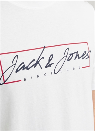 Jack & Jones Bisiklet Yaka Beyaz Erkek T-Shirt JJZURI TEE SS CREW NECK LN_4