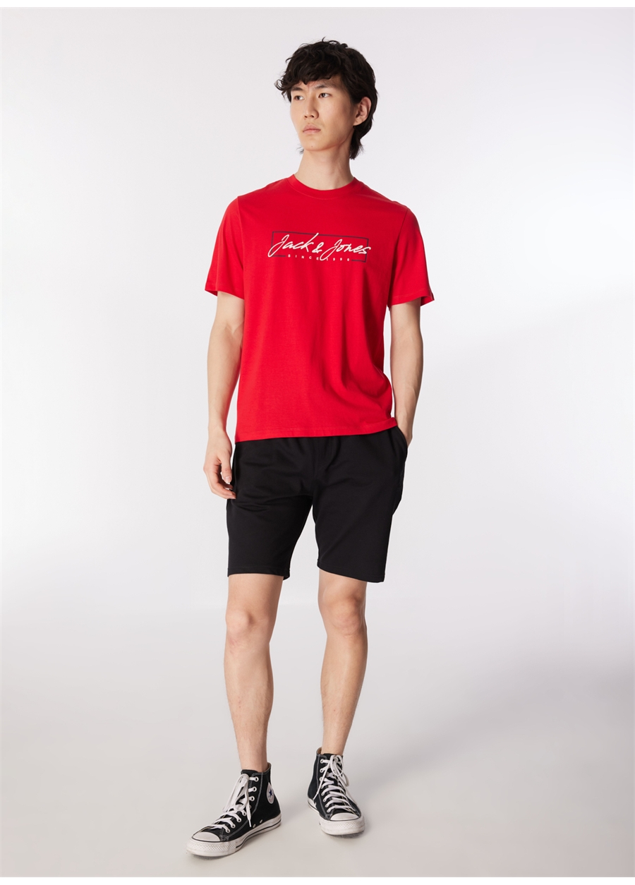 Jack & Jones Bisiklet Yaka Kırmızı Erkek T-Shirt JJZURI TEE SS CREW NECK LN_1