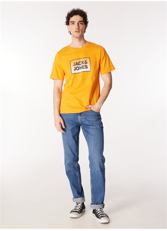 Jack & Jones Yuvarlak Yaka Turuncu Erkek T-Shirt JJSTEEL TEE SS CREW NECK_1