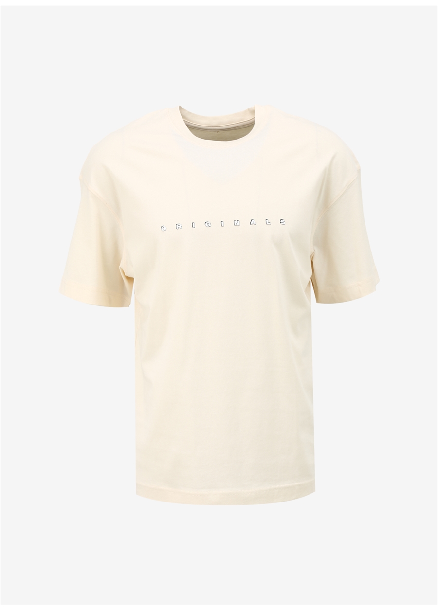 Jack & Jones Yuvarlak Yaka Krem Erkek T-Shirt JOREASTER ACTIVITY TEE SS CREW NECK_0