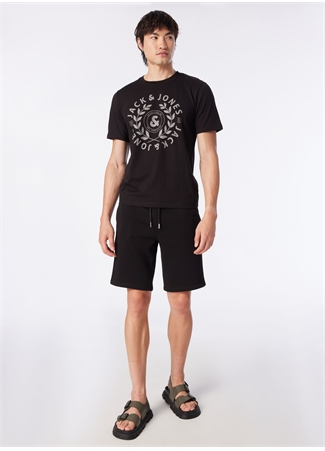 Jack & Jones Yuvarlak Yaka Siyah Erkek T-Shirt JORJAMES SS TEE EXC_1