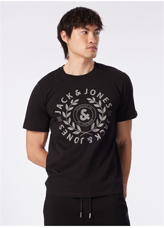 Jack & Jones Yuvarlak Yaka Siyah Erkek T-Shirt JORJAMES SS TEE EXC_2