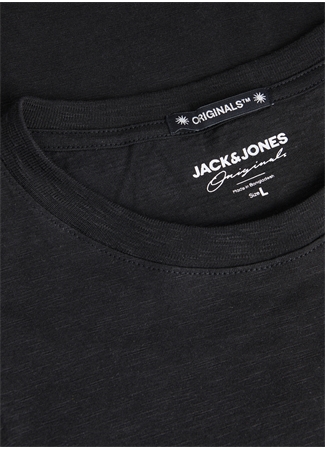 Jack & Jones Bisiklet Yaka Siyah Erkek T-Shirt JORARUBA BRANDING TEE SS CREW NECK_1