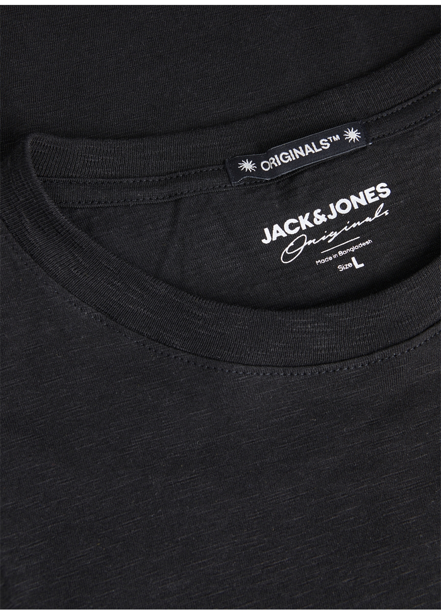 Jack & Jones Bisiklet Yaka Siyah Erkek T-Shirt JORARUBA BRANDING TEE SS CREW NECK_1