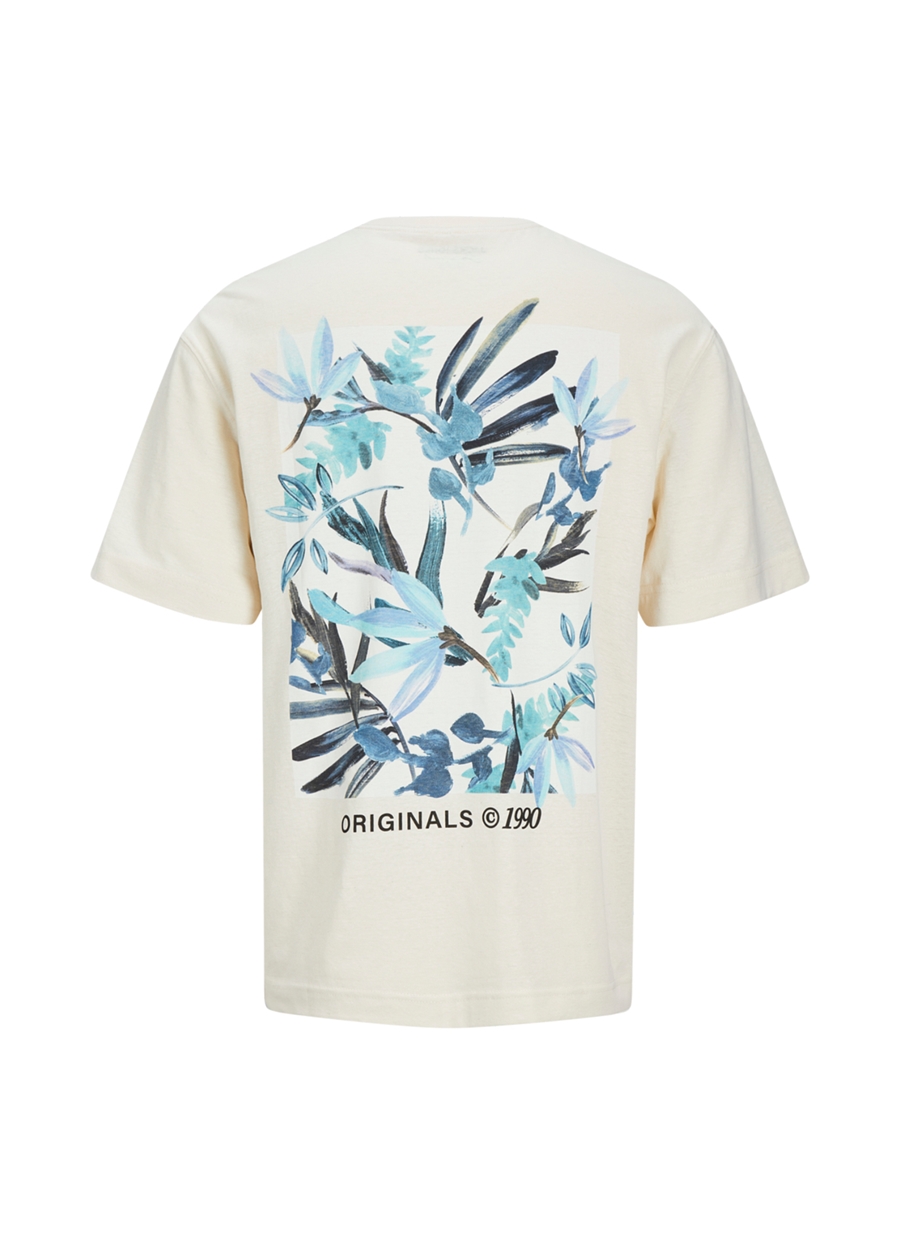 Jack & Jones Yuvarlak Yaka Krem Erkek T-Shirt JORBILLY SPINNOVA TEE SS CREW NECK_1