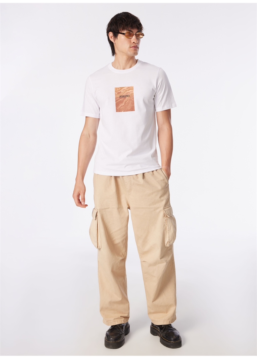 Jack & Jones Bisiklet Yaka Beyaz Erkek T-Shirt JORPAXTON TEE SS CREW NECK EXC_2