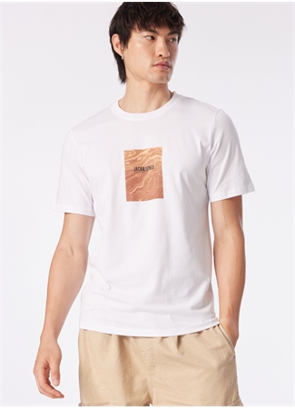 Jack & Jones Bisiklet Yaka Beyaz Erkek T-Shirt JORPAXTON TEE SS CREW NECK EXC_3