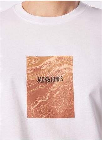 Jack & Jones Bisiklet Yaka Beyaz Erkek T-Shirt JORPAXTON TEE SS CREW NECK EXC_4