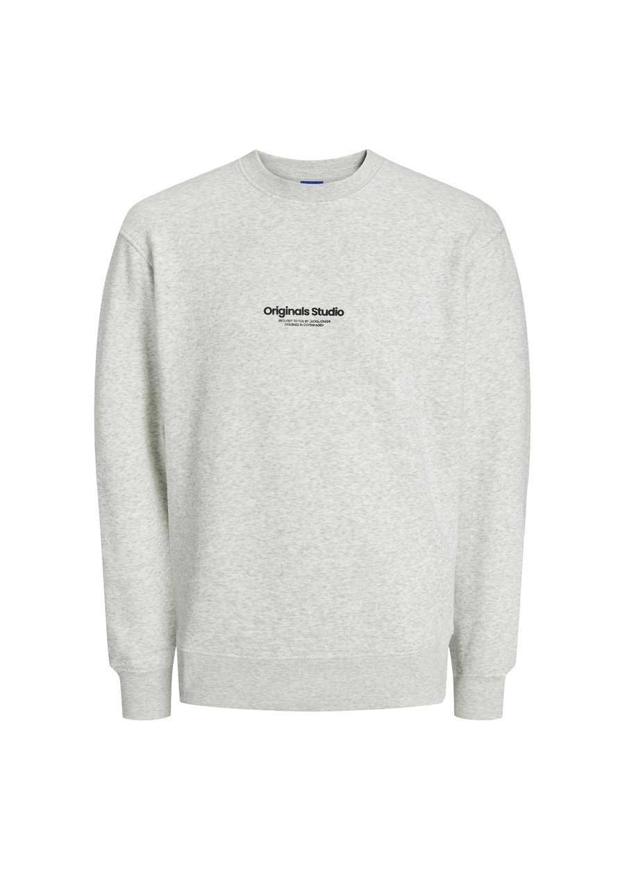 Jack & Jones Bisiklet Yaka Beyaz Melanj Erkek Sweatshırt JORVESTERBRO SWEAT CREW NECK NOOS_4