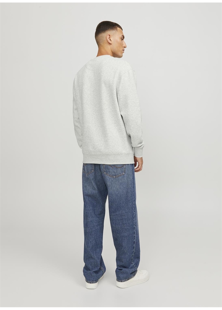 Jack & Jones Bisiklet Yaka Beyaz Melanj Erkek Sweatshırt JORVESTERBRO SWEAT CREW NECK NOOS_6