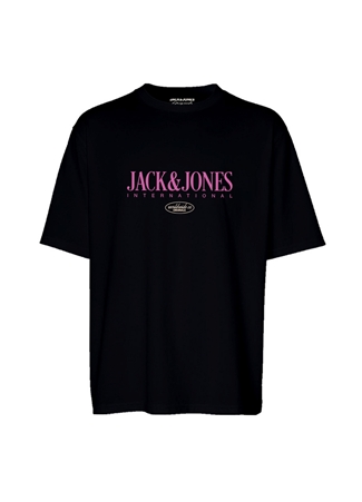 Jack & Jones Bisiklet Yaka Siyah Erkek T-Shirt JORLUCCA TEE SS CREW NECK 1 FST PLS_0