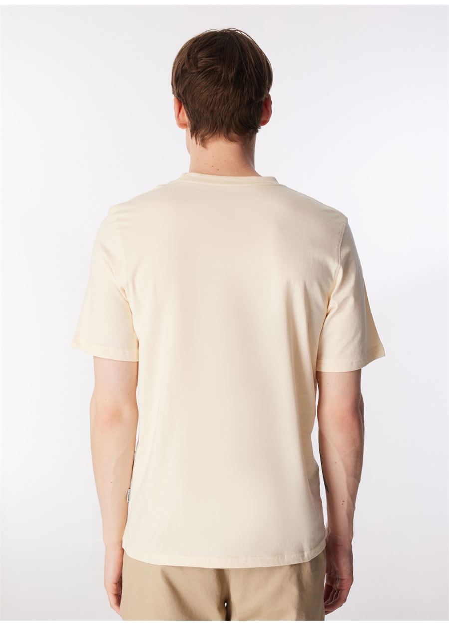 Jack & Jones Bisiklet Yaka Krem Erkek T-Shirt JORLAFAYETTE PHOTO TEE SS CREW NECK_4