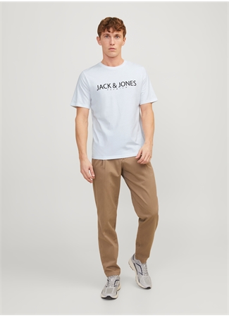 Jack & Jones Yuvarlak Yaka Beyaz Erkek T-Shirt JPRBLAJACK SS TEE CREW NECK FST LN_0