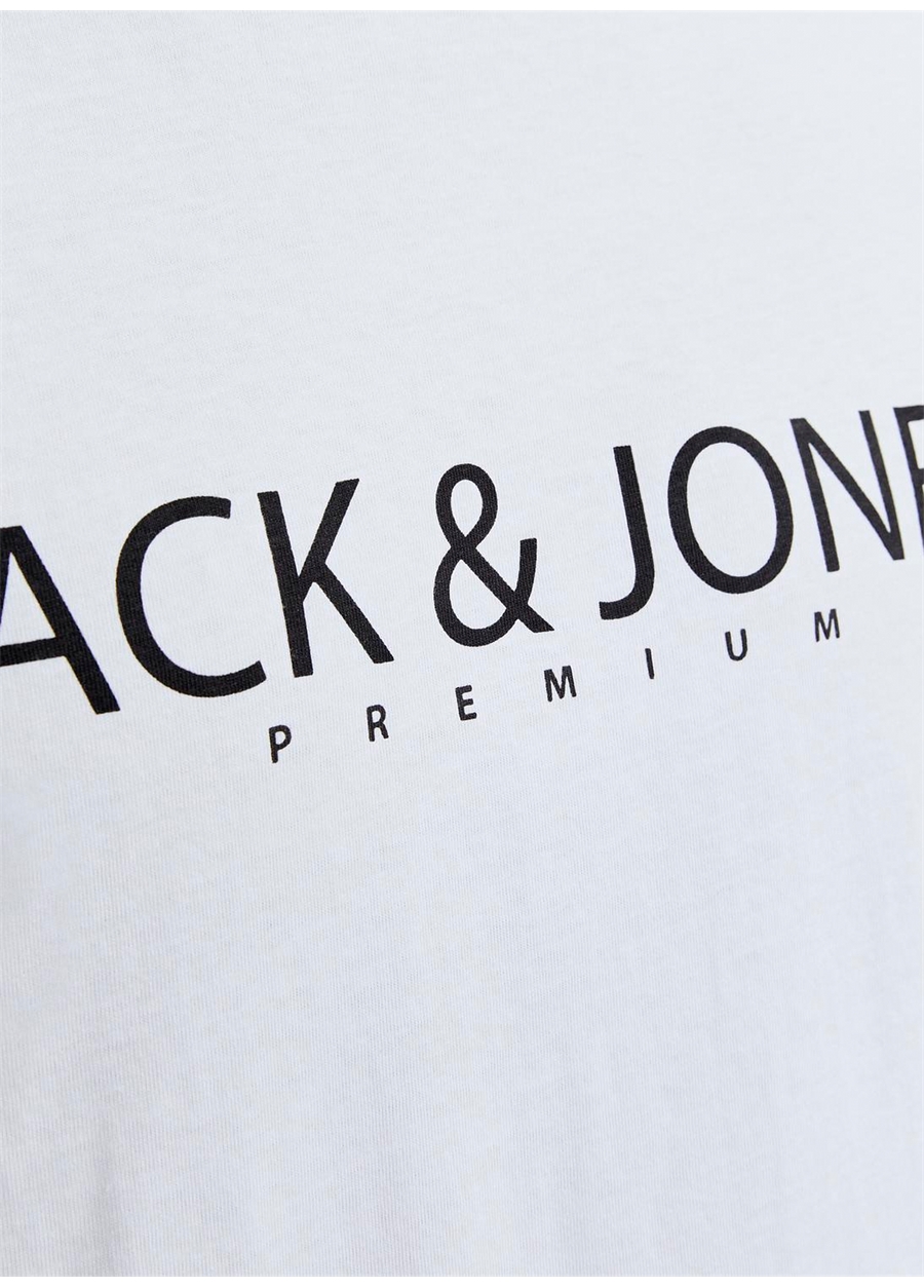 Jack & Jones Yuvarlak Yaka Beyaz Erkek T-Shirt JPRBLAJACK SS TEE CREW NECK FST LN_4