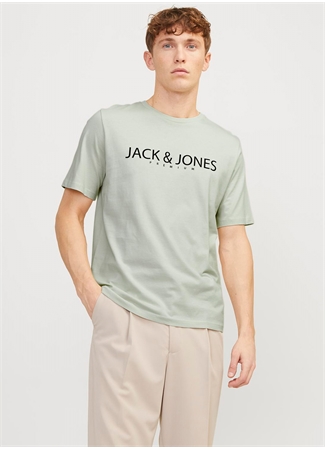 Jack & Jones Yuvarlak Yaka Gri Erkek T-Shirt JPRBLAJACK SS TEE CREW NECK FST LN._1