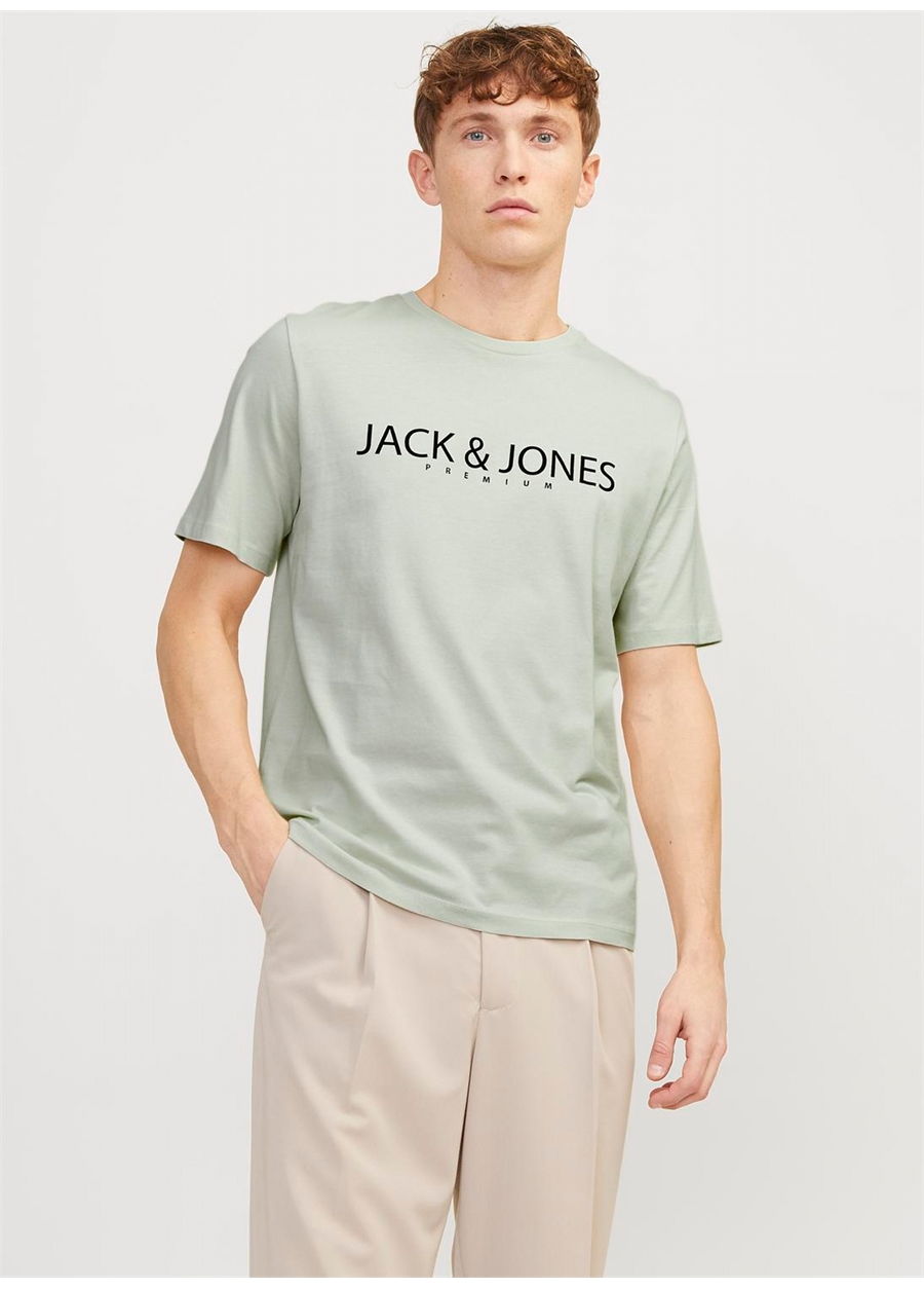 Jack & Jones Yuvarlak Yaka Gri Erkek T-Shirt JPRBLAJACK SS TEE CREW NECK FST LN._1