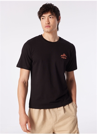 Jack & Jones Bisiklet Yaka Siyah Erkek T-Shirt JORPORTE TEE SS CREW NECK EXC_1