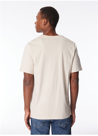 Jack & Jones Bisiklet Yaka Krem Erkek T-Shirt JORMICAH TEE SS CREW NECK EXC_6