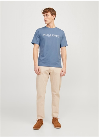 Jack & Jones Yuvarlak Yaka Gri Erkek T-Shirt JPRBLAJACK SS TEE CREW NECK FST LN1