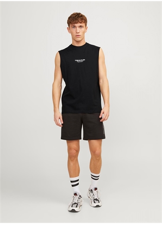 Jack & Jones Bisiklet Yaka Siyah Erkek T-Shirt JORVESTERBRO SLEEVELESS TEE SN_0