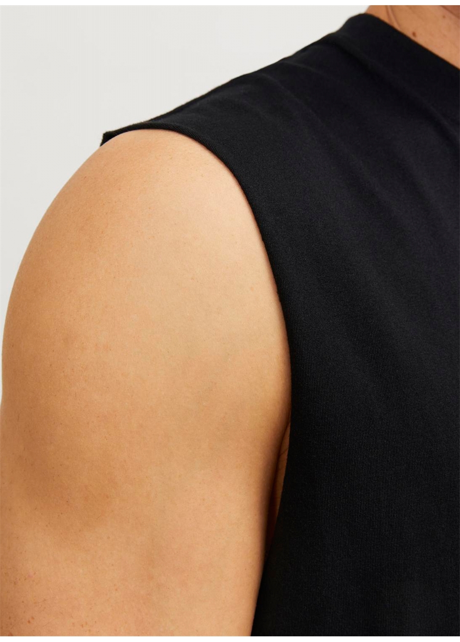 Jack & Jones Bisiklet Yaka Siyah Erkek T-Shirt JORVESTERBRO SLEEVELESS TEE SN_3