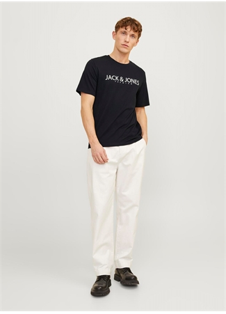 Jack & Jones Yuvarlak Yaka Siyah Erkek T-Shirt JPRBLAJACK SS TEE CREW NECK FST LN