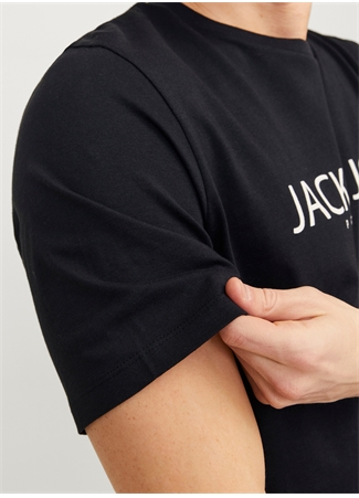 Jack & Jones Yuvarlak Yaka Siyah Erkek T-Shirt JPRBLAJACK SS TEE CREW NECK FST LN_3