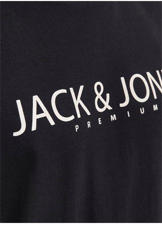 Jack & Jones Yuvarlak Yaka Siyah Erkek T-Shirt JPRBLAJACK SS TEE CREW NECK FST LN_4