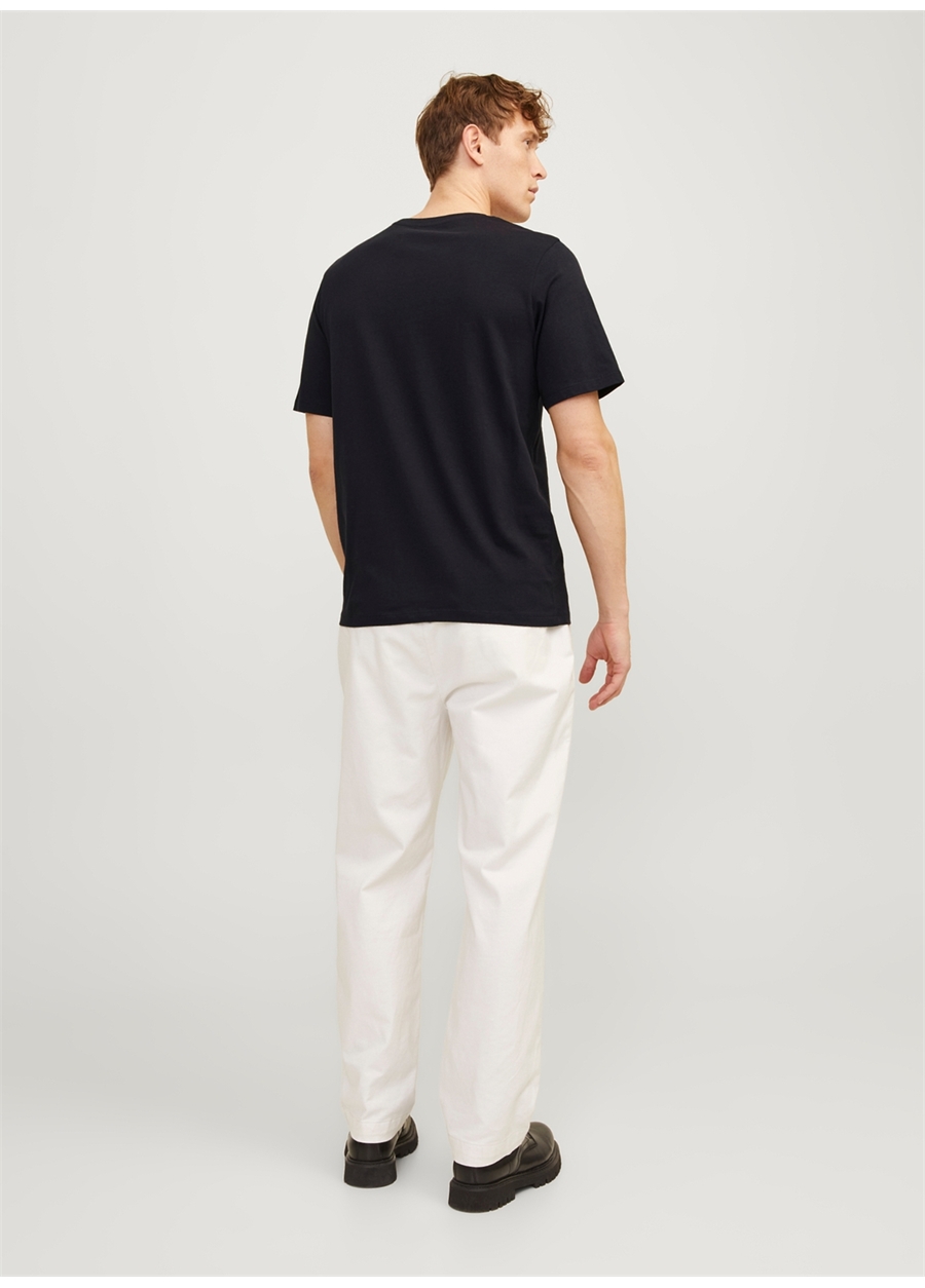 Jack & Jones Yuvarlak Yaka Siyah Erkek T-Shirt JPRBLAJACK SS TEE CREW NECK FST LN_5