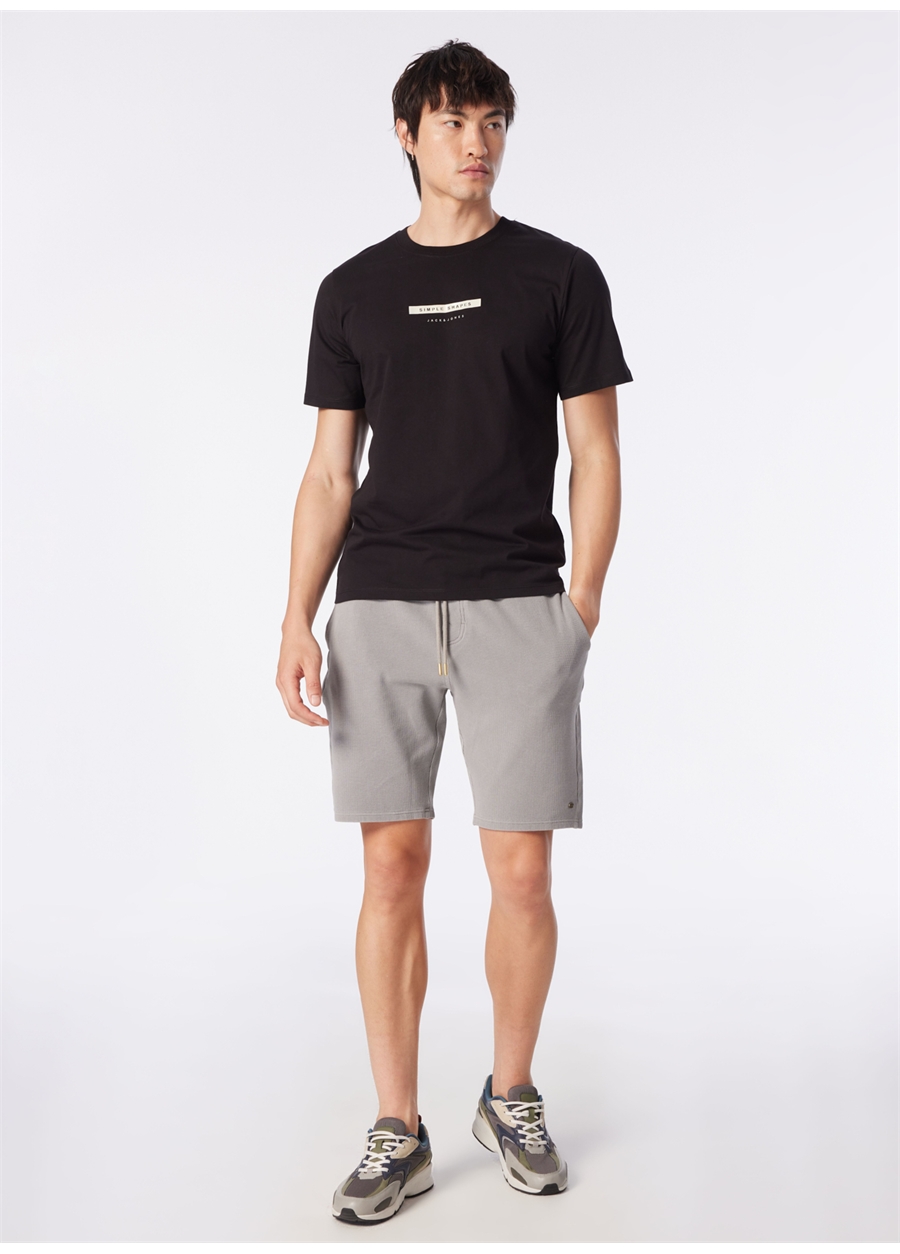 Jack & Jones Bisiklet Yaka Siyah Erkek T-Shirt JPRBLUHUNTER TEE SS CREW NECK EXC_1