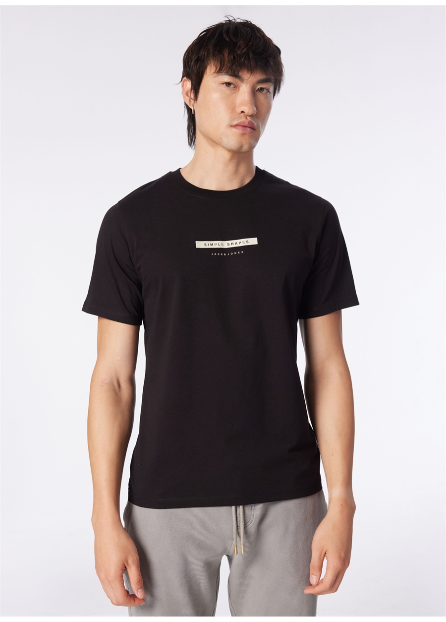 Jack & Jones Bisiklet Yaka Siyah Erkek T-Shirt JPRBLUHUNTER TEE SS CREW NECK EXC_2