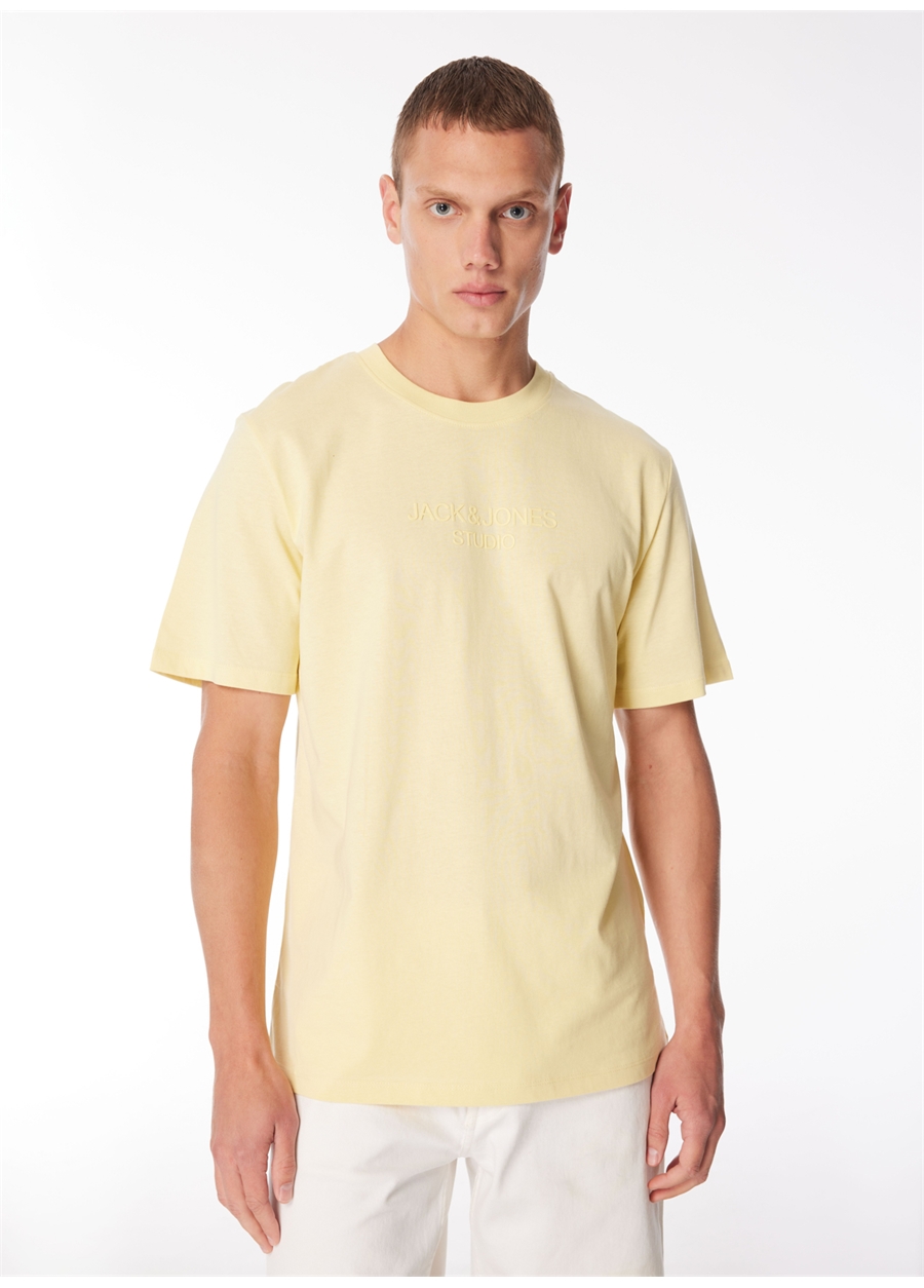 Jack & Jones Yuvarlak Yaka Sarı Erkek T-Shirt JPRBLULOUI TEE SS CREW NECK EXC_0