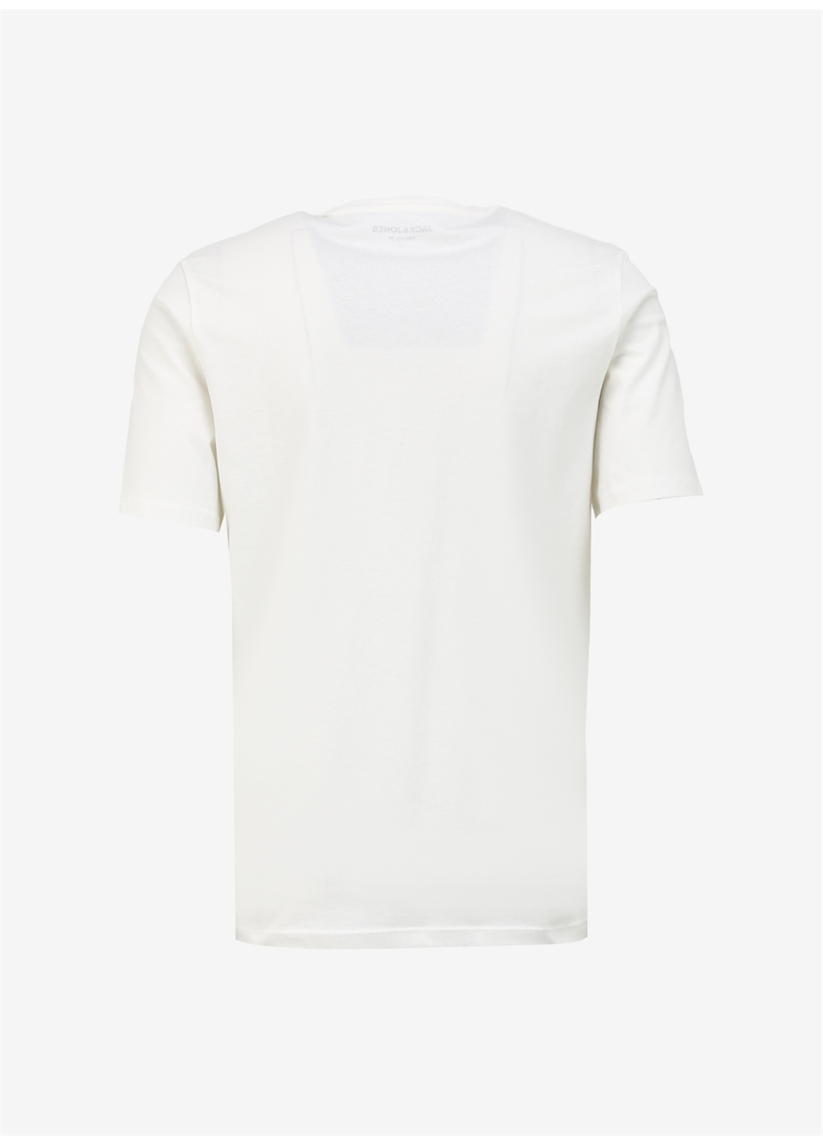 Jack & Jones Yuvarlak Yaka Kırık Beyaz Erkek T-Shirt JPRBLUMALIK SS TEE CREW NECK FST_1