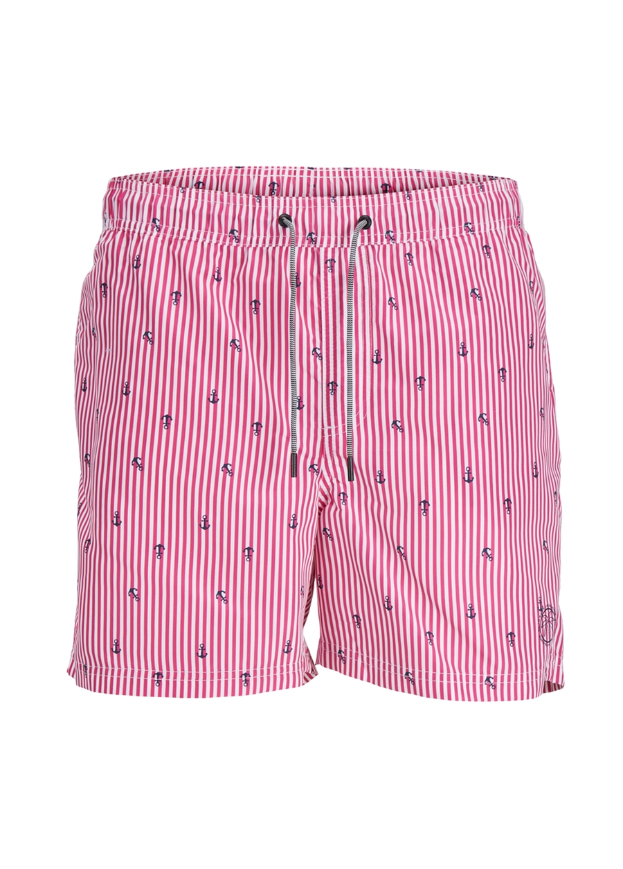 Jack & Jones Pembe Erkek Şort Mayo JPSTFIJI JJSWIM SMALL STRIPES LY SN_0