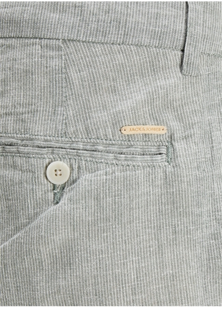 Jack & Jones Haki Erkek Tapered Fit Chino Şort JPSTACE JJCAIRO LINEN BLEND_2