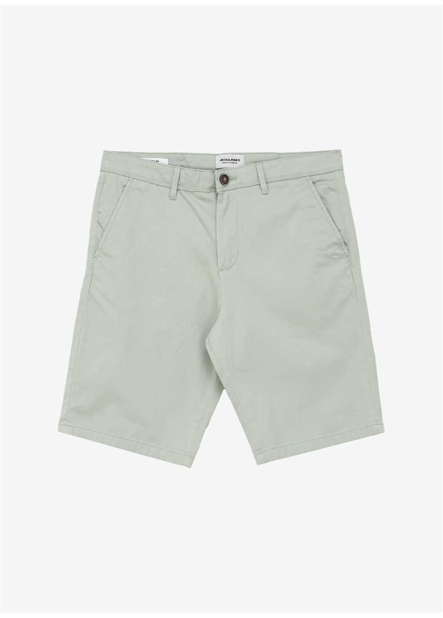 Jack & Jones Yeşil Erkek Regular Fit Duble Paça Chino Şort JPSTBOWIE JJSHORTS SOLID SN_0