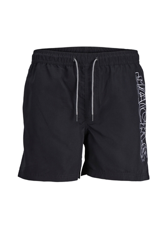 Jack & Jones Siyah Erkek Şort Mayo JPSTFIJI JJSWIM DOUBLE LOGO SN LY